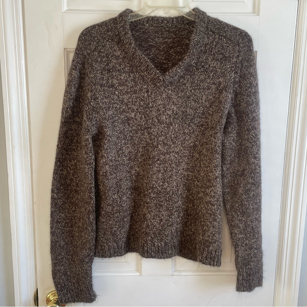 Comfy Pullover V Neck Brown academia cottagecore vintage style knit sweater